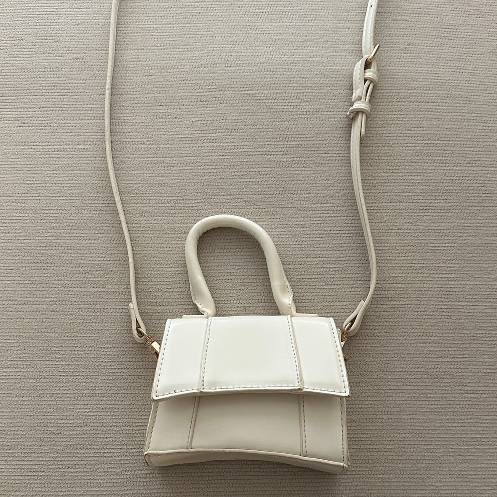 Women's Cream Mini Top-Handle Crossbody Bag